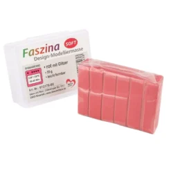 Faszina Soft, Design-Modelliermasse, rot mit Glitzer, 55g, leicht formbar, ofenhärtend