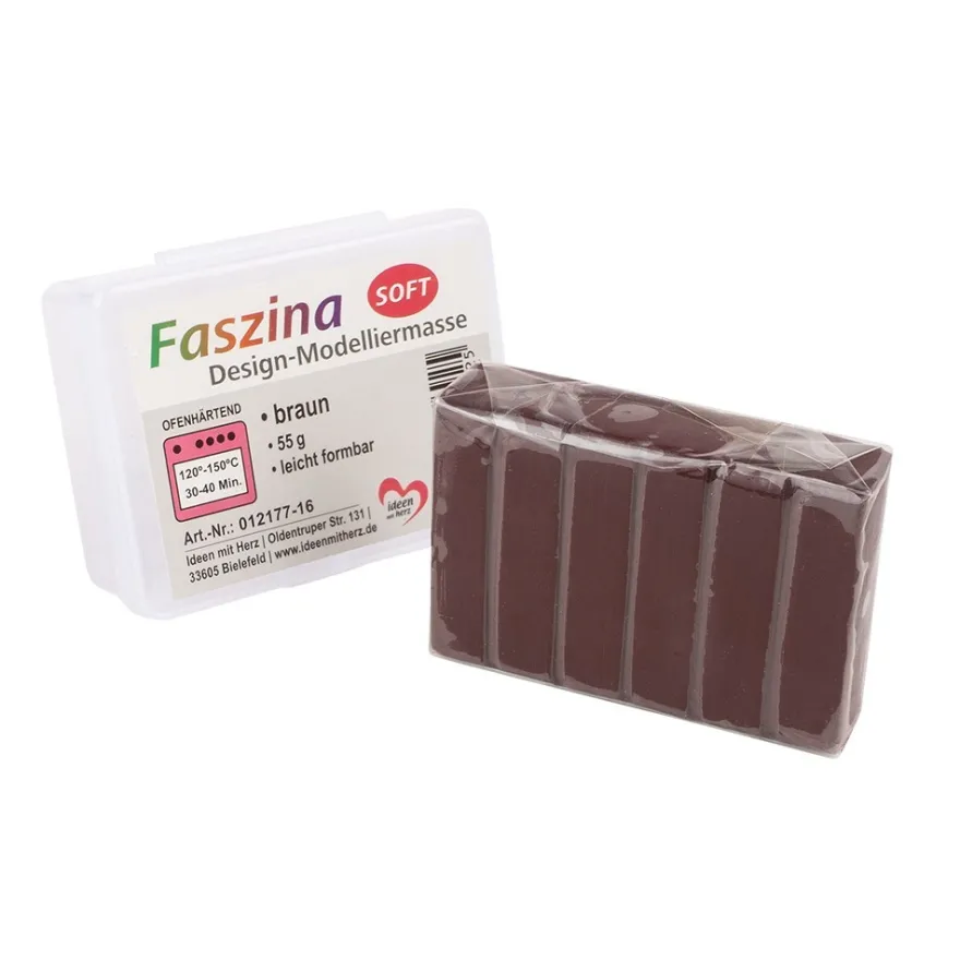 Faszina Soft, Design-Modelliermasse, braun, 55g, leicht formbar, ofenhärtend