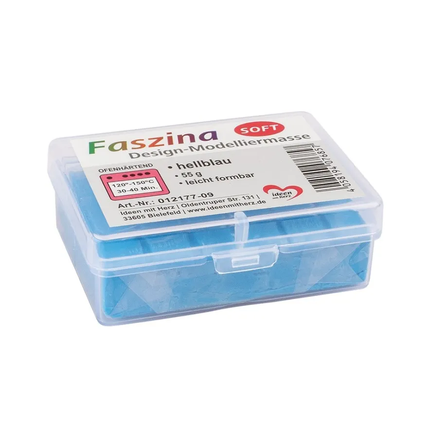 Faszina Soft, Design-Modelliermasse, hellblau, 55g, leicht formbar, ofenhärtend