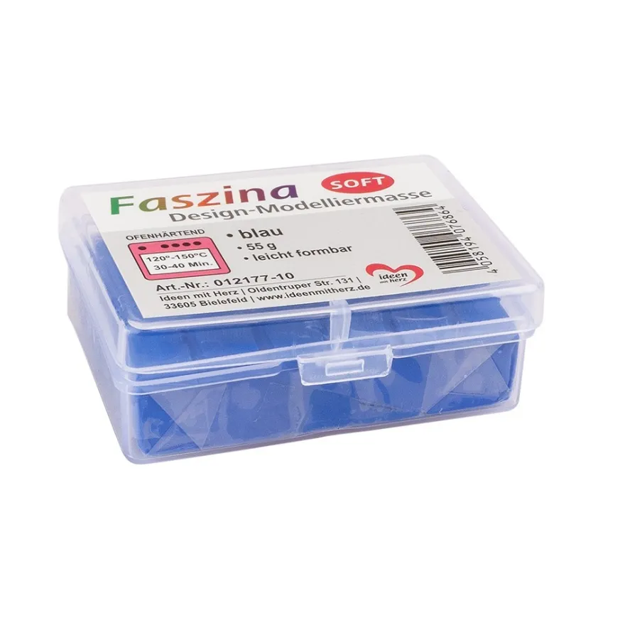 Faszina Soft, Design-Modelliermasse, blau, 55g, leicht formbar, ofenhärtend