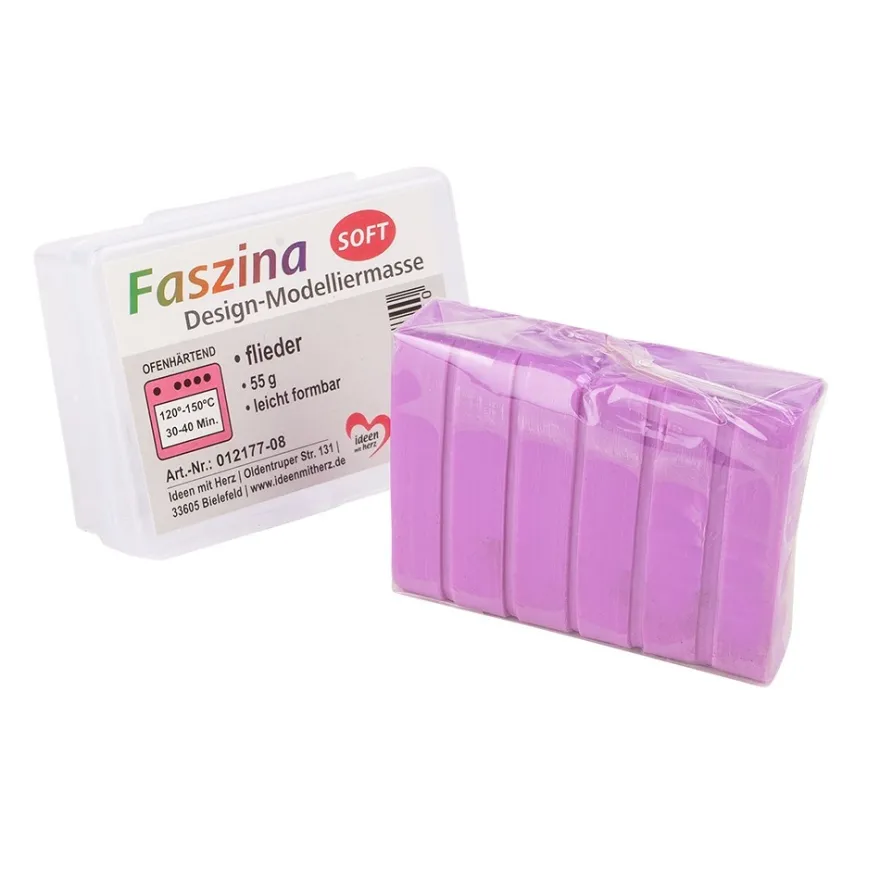 Faszina Soft, Design-Modelliermasse, flieder, 55 g, leicht formbar, ofenhärtend