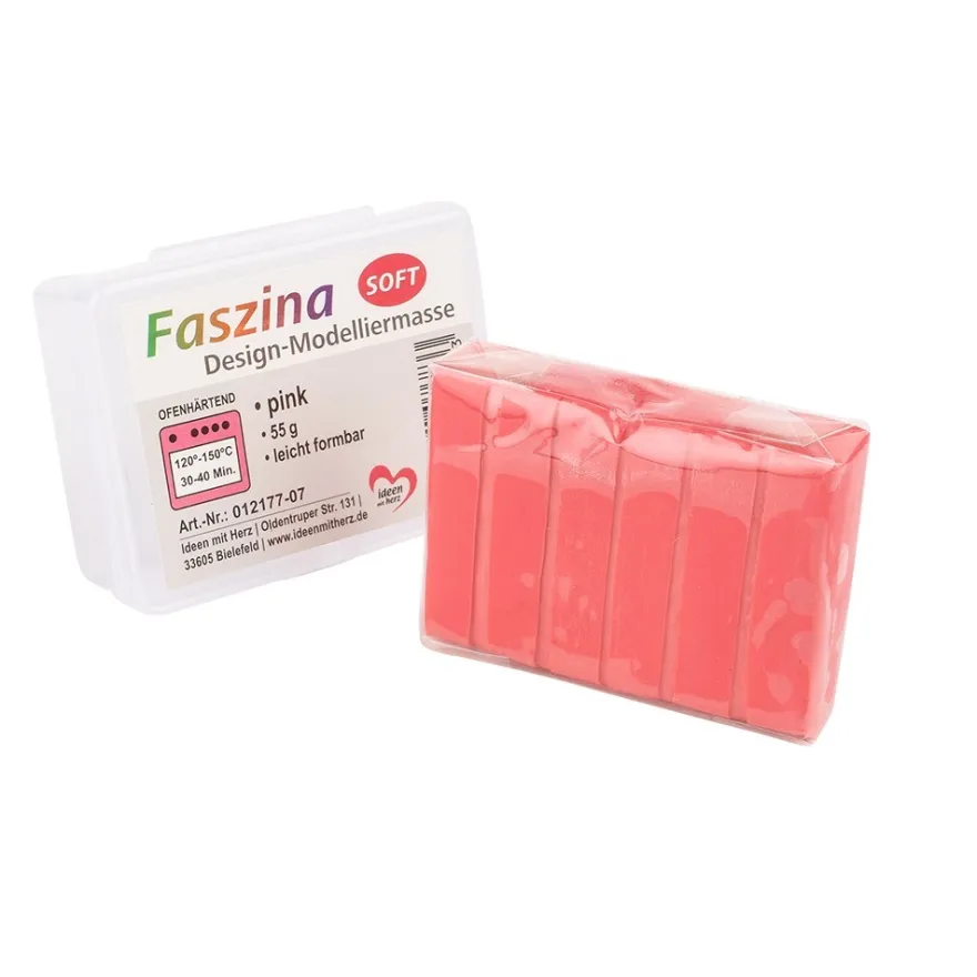 Faszina Soft, Design-Modelliermasse, pink, 55 g, leicht formbar, ofenhärtend