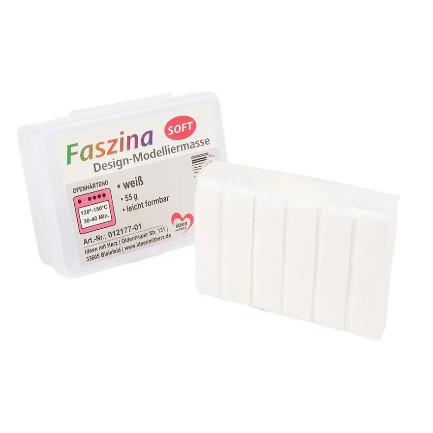 Faszina Soft, Design-Modelliermasse, weiß, 55g, leicht formbar, ofenhärtend