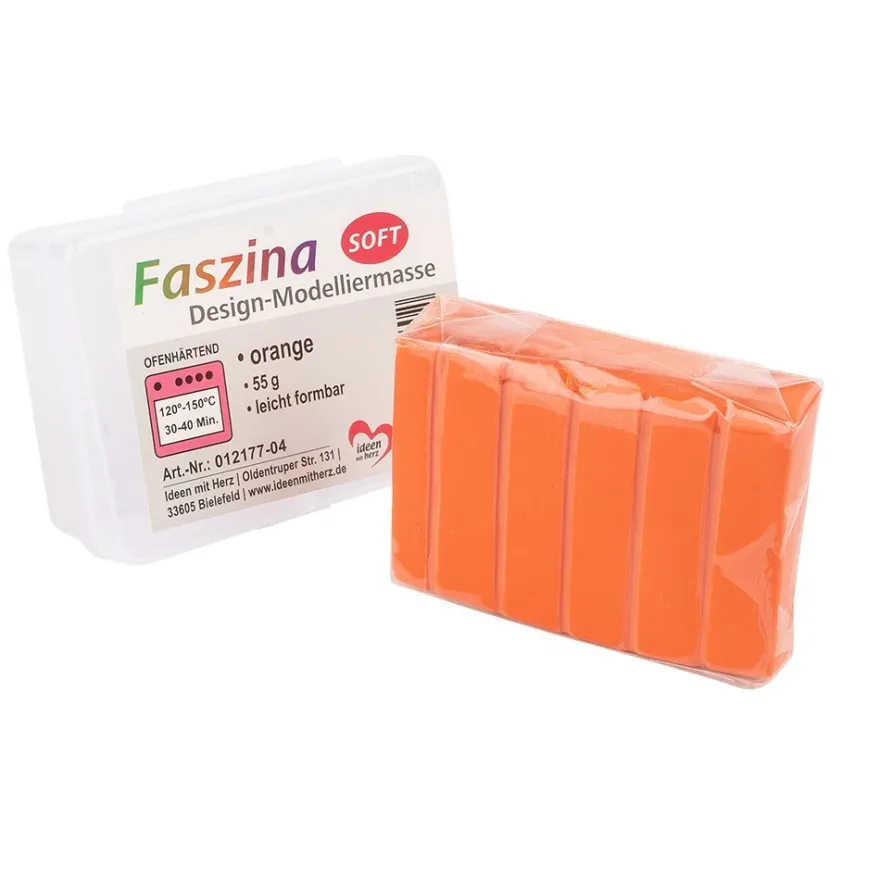 Faszina Soft, Design-Modelliermasse, orange, 55g, leicht formbar, ofenhärtend