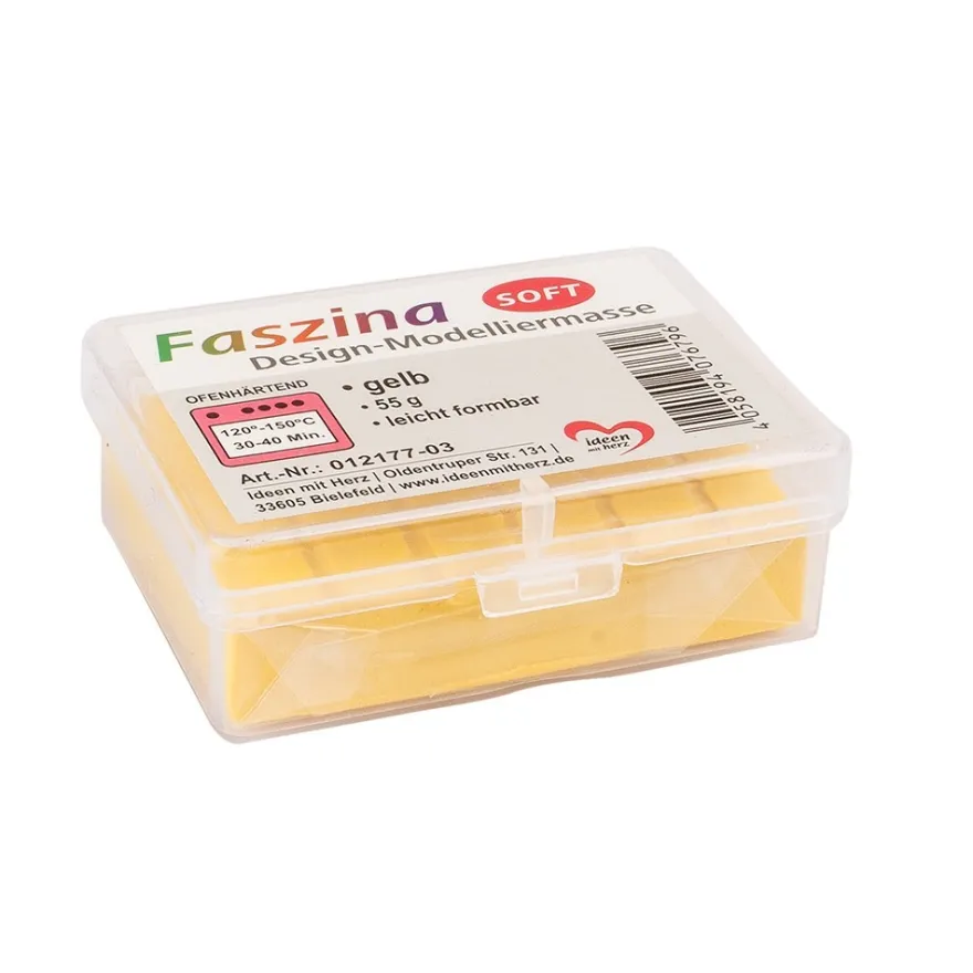 Faszina Soft, Design-Modelliermasse, gelb, 55g, leicht formbar, ofenhärtend
