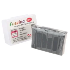 Faszina Soft, Design-Modelliermasse, schwarz mit Glitzer, 55g, leicht formbar, ofenhärtend