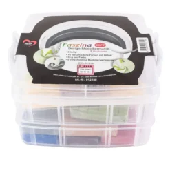 Faszina Soft, Modelliermasse, 14 Farben mit Glitzer, 5 Werkzeuge, je 55 g, ofenhärtend, 19-teilig