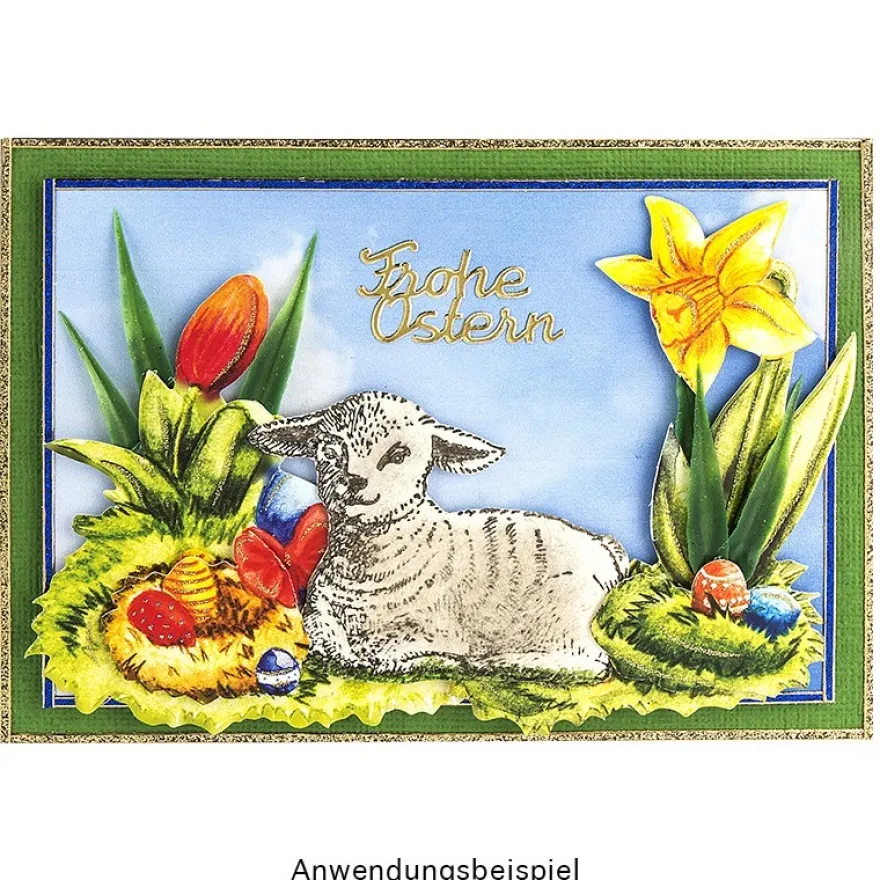 Feinkontur-Stempel, einzelne Motive auf Trägerfolie, Ostern