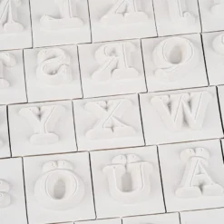 Feinkontur-Stempel, einzelne Motive auf Trägerfolie, Alphabet