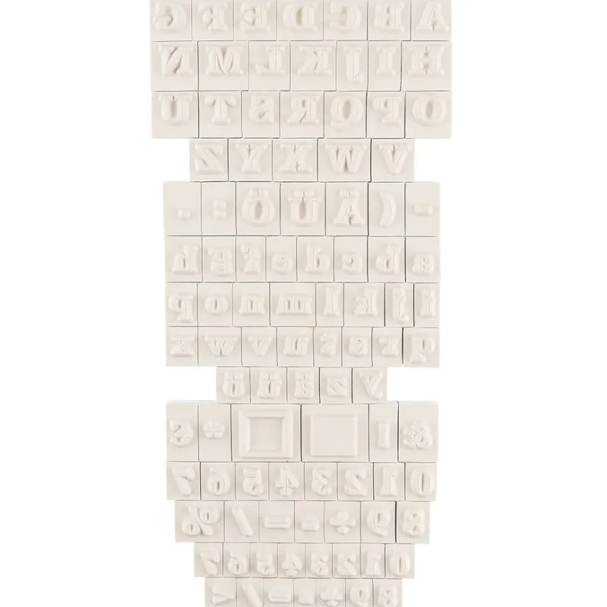 Feinkontur-Stempel, einzelne Motive auf Trägerfolie, Alphabet