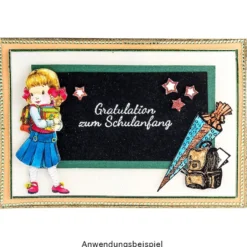Feinkontur-Stempel, einzelne Motive auf Trägerfolie, Schulanfang