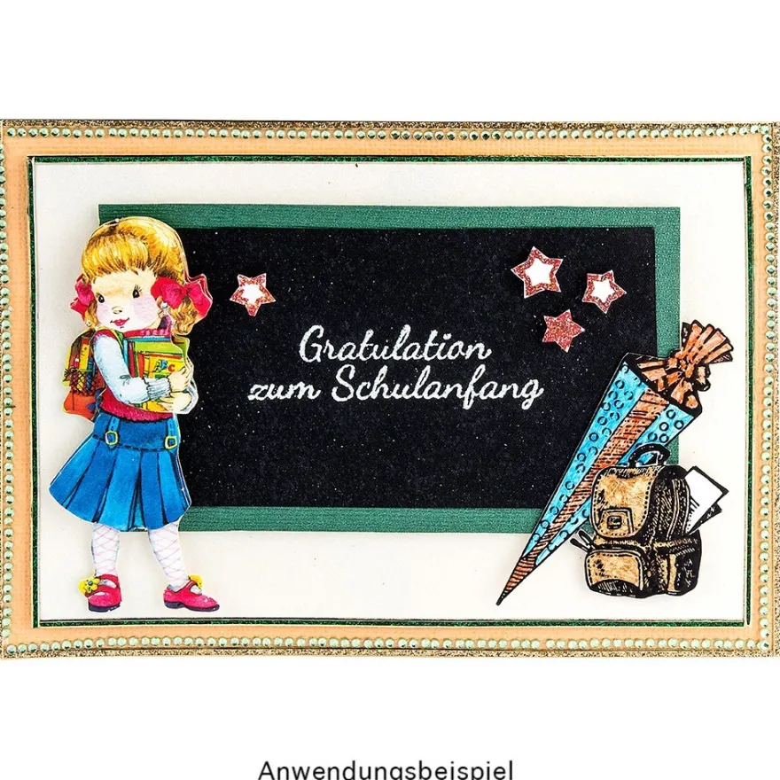 Feinkontur-Stempel, einzelne Motive auf Trägerfolie, Schulanfang