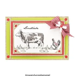 Feinkontur-Stempel, einzelne Motive auf Trägerfolie, Landliebe