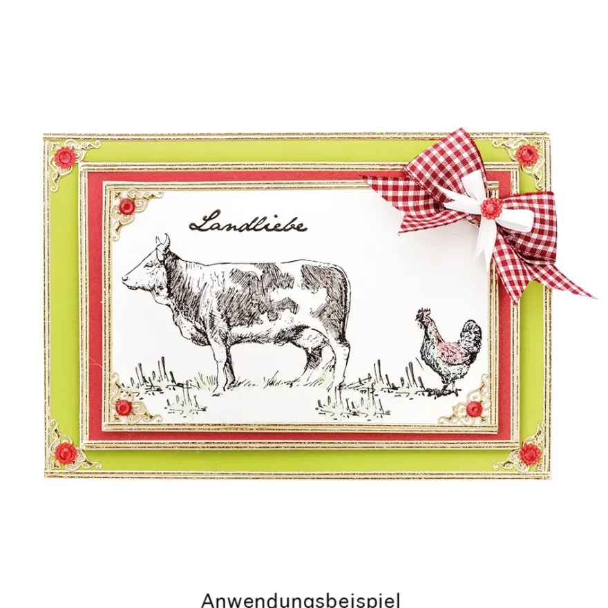 Feinkontur-Stempel, einzelne Motive auf Trägerfolie, Landliebe
