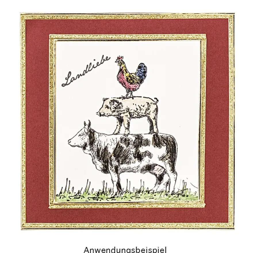 Feinkontur-Stempel, einzelne Motive auf Trägerfolie, Landliebe