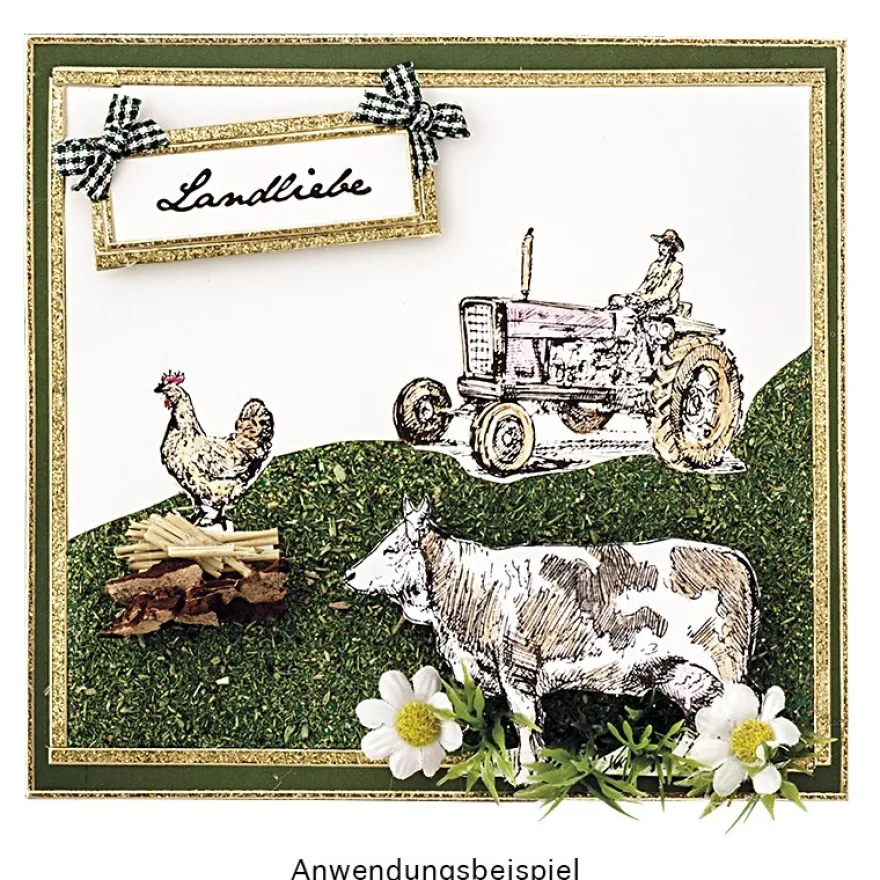 Feinkontur-Stempel, einzelne Motive auf Trägerfolie, Landliebe