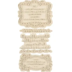 Feinkontur-Stempel, einzelne Motive auf Trägerfolie, Sprüche mit Rahmen
