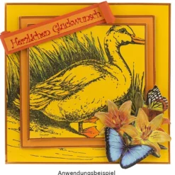 Feinkontur-Stempel, 15 x 15 cm, Ente
