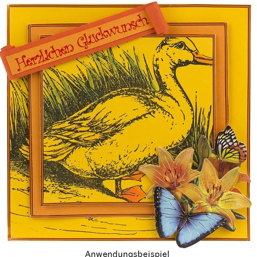 Feinkontur-Stempel, 15 x 15 cm, Ente
