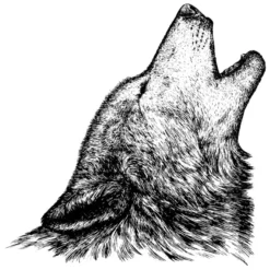Feinkontur-Stempel, 15 x 15 cm, Wolf