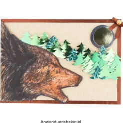 Feinkontur-Stempel, 15 x 15 cm, Wolf