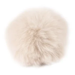 Fell-Pompons, Ø 8cm, beige, 4 Stück