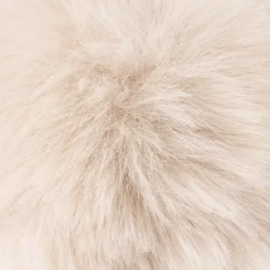 Fell-Pompons, Ø 8cm, beige, 4 Stück
