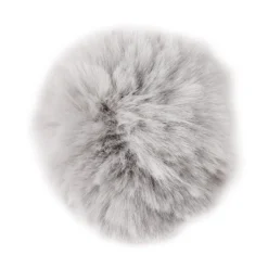 Fell-Pompons, Ø 8cm, hellgrau, 4 Stück