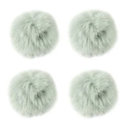 Fell-Pompons, Ø 8cm, lindgrün, 4 Stück