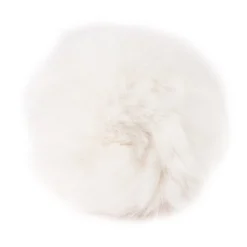 Fell-Pompons, Ø 8cm, weiß, 4 Stück
