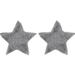 Fell-Sterne, Ø 11cm, grau, 2 Stück