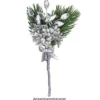 Festliche Beerenzweige, 11,5cm, silber, teilweise mit Glitzer, 12 Stück