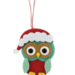 Filz-Anhänger im Eulendesign, 6x7cm, weihnachtlich, 2 Stück