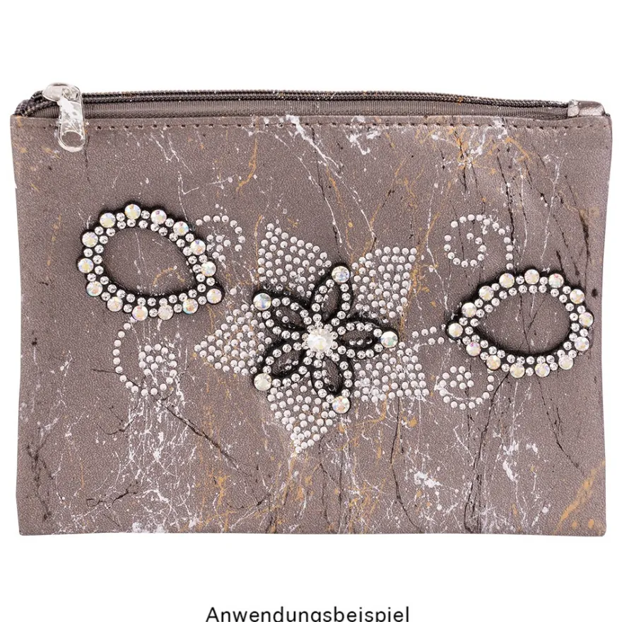 Filzornamente mit Strass-Steinen, 5 versch. Designs & Größen, schwarzer Filz, 35 Stück