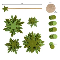 Filz-Tannenbaum zum Zusammenbauen, grün, Ø 14cm, 26cm hoch, 42-teilig