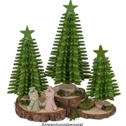 Filz-Tannenbaum zum Zusammenbauen, grün, Ø 14cm, 26cm hoch, 42-teilig