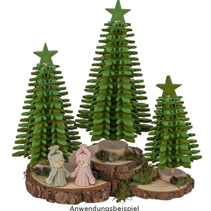 Filz-Tannenbaum zum Zusammenbauen, grün, Ø 14cm, 26cm hoch, 42-teilig