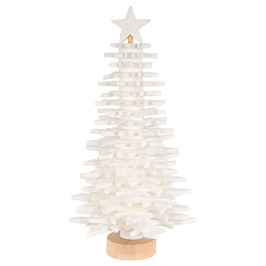 Filz-Tannenbaum zum Zusammenbauen, weiß, 26cm hoch, 42-teilig