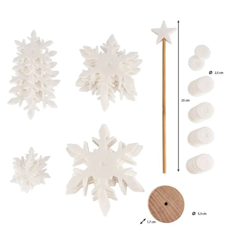 Filz-Tannenbaum zum Zusammenbauen, weiß, 26cm hoch, 42-teilig
