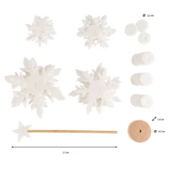 Filz-Tannenbaum zum Zusammenbauen, weiß, 21,5cm hoch, 34-teilig