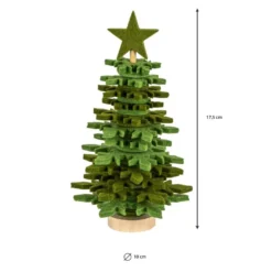Filz-Tannenbaum zum Zusammenbauen, grün, Ø 10cm, 17,5cm hoch, 26-teilig