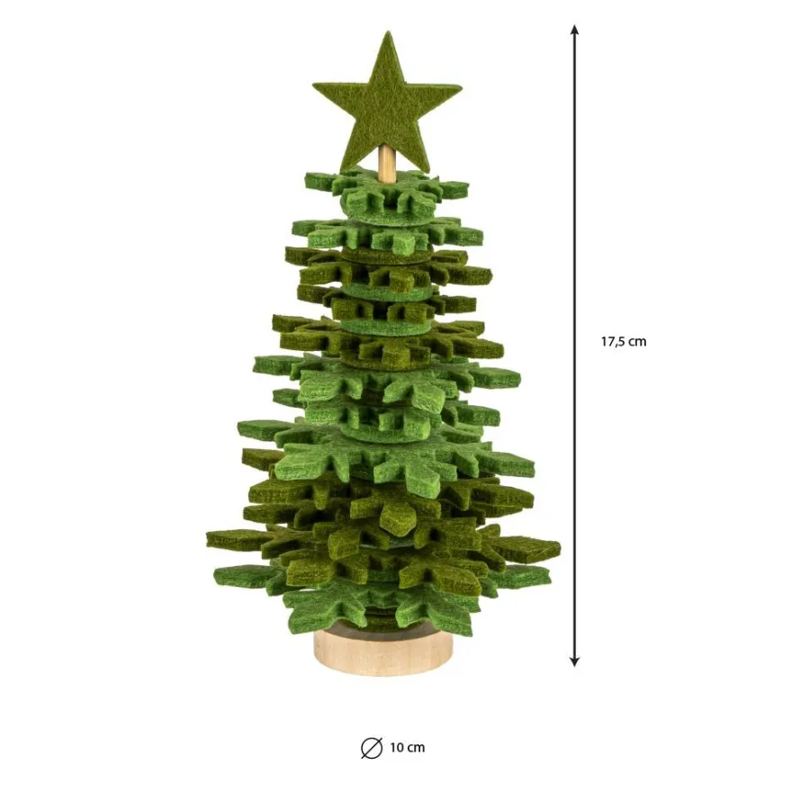Filz-Tannenbaum zum Zusammenbauen, grün, Ø 10cm, 17,5cm hoch, 26-teilig