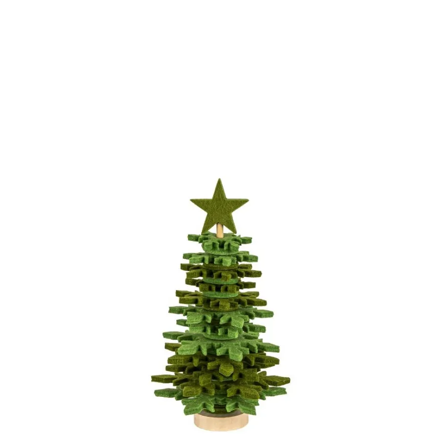 Filz-Tannenbaum zum Zusammenbauen, grün, Ø 10cm, 17,5cm hoch, 26-teilig
