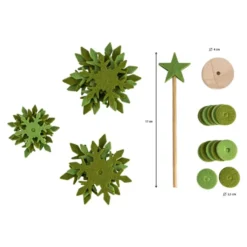 Filz-Tannenbaum zum Zusammenbauen, grün, Ø 10cm, 17,5cm hoch, 26-teilig