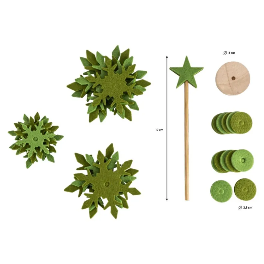 Filz-Tannenbaum zum Zusammenbauen, grün, Ø 10cm, 17,5cm hoch, 26-teilig
