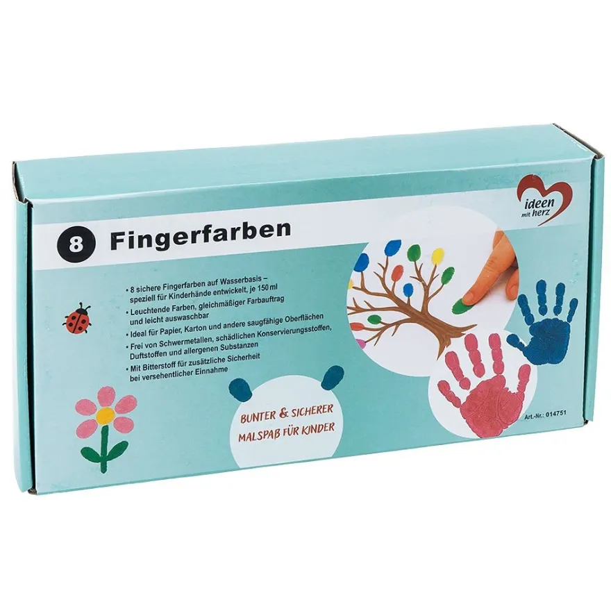 Fingerfarben, 8 Farben, je 150ml