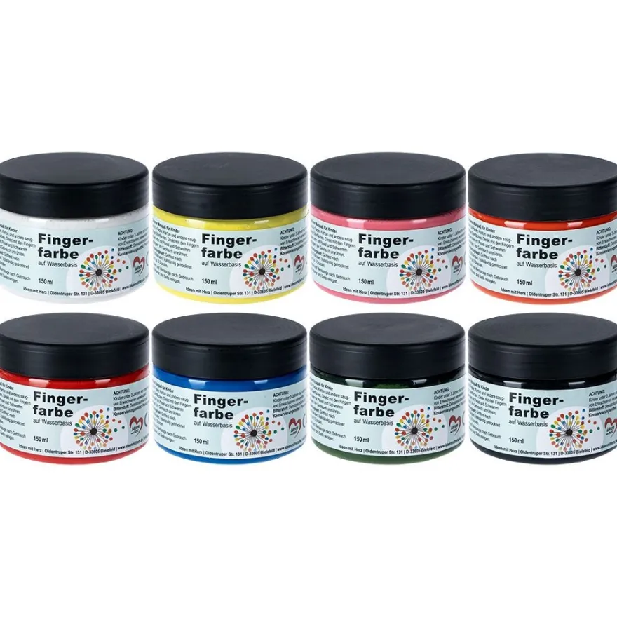 Fingerfarben, 8 Farben, je 150ml