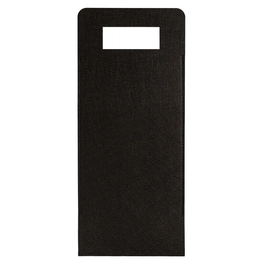 Flaschentasche aus Filz, 17cm x 40cm, mit Tragehenkel, schwarz