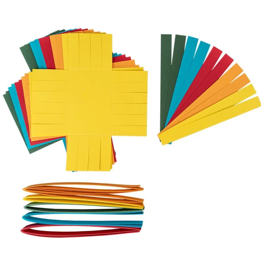 Flechtkörbe aus Papier, zum Selberflechten, 12cm x 8cm x 6,5cm, kräftige Farbtöne, 10 Stück