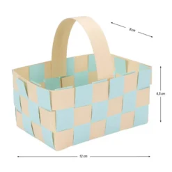 Flechtkörbe aus Papier, zum Selberflechten, 12cm x 8cm x 6,5cm, Pastelltöne, 10 Stück